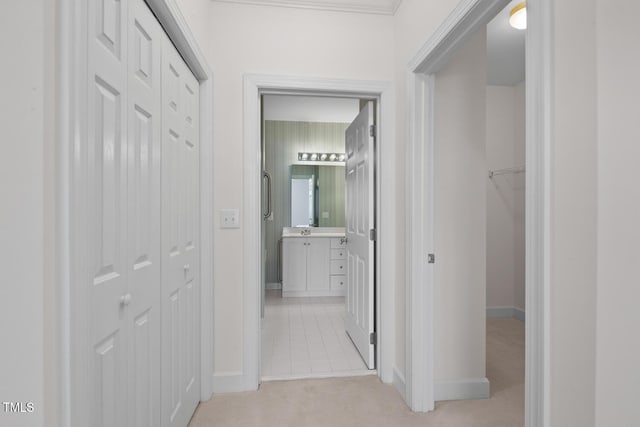 108-203 Northbrook Dr Unit 203, Raleigh, NC 27609 - hallway with light colored carpet and baseboards