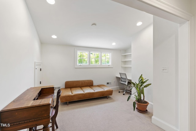 2707 Anderson Dr, Raleigh, NC 27608 - carpeted living area featuring recessed lighting