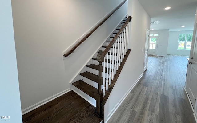 1559 Wendell Valley Blvd, Wendell, NC 27591 - stairs with wood finished floors and recessed lighting