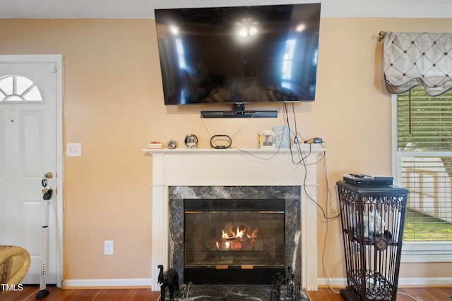 1401 Burchcrest Dr, Garner, NC 27529 - detailed view of wood finished floors and a premium fireplace
