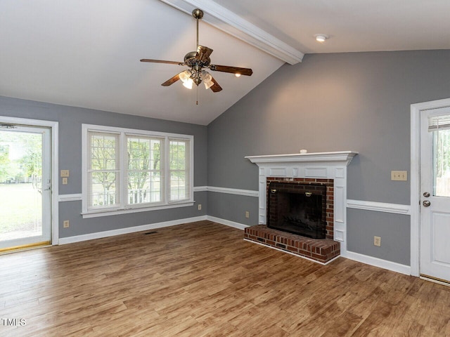 6020 Wildorlyn Cir, Raleigh, NC 27603 - unfurnished living room with a ceiling fan, healthy amount of natural light, and wood finished floors