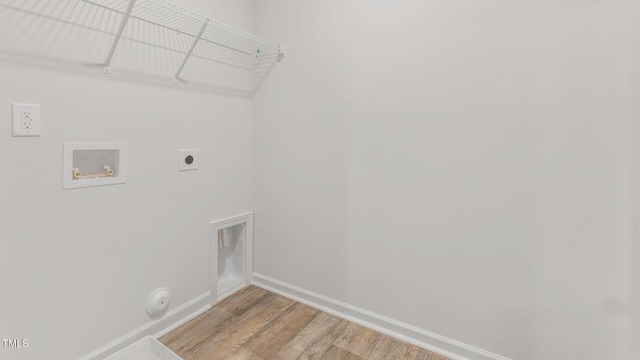120 Leven Dr, Gibsonville, NC 27249 - washroom with hookup for a washing machine, electric dryer hookup, light wood-style flooring, and hookup for a gas dryer