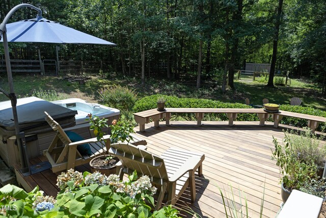 267 Bald Eagle Dr, Pittsboro, NC 27312 - deck with a hot tub