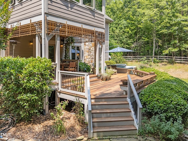 267 Bald Eagle Dr, Pittsboro, NC 27312 - wooden deck with outdoor dining area