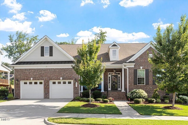 1217 Clandon Square Rd, Hillsborough, NC 27278 - view of front of property with brick siding, concrete driveway, and a front yard