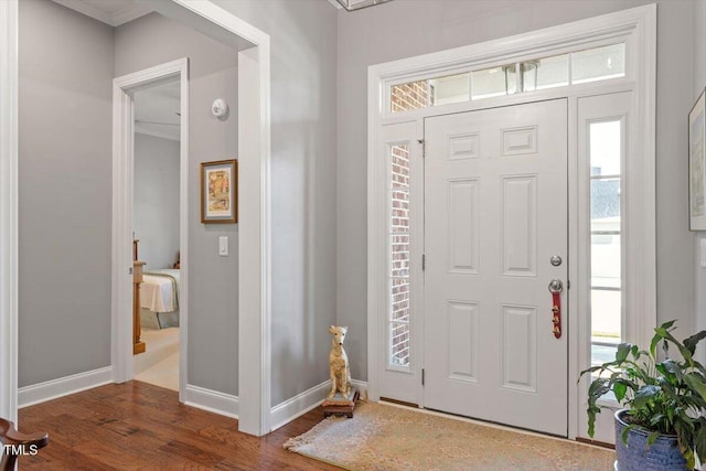 1217 Clandon Square Rd, Hillsborough, NC 27278 - foyer featuring healthy amount of natural light, wood finished floors, and crown molding