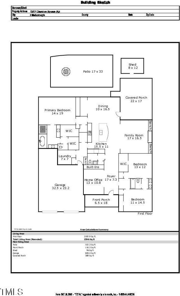 1217 Clandon Square Rd, Hillsborough, NC 27278 - view of floor plan / room layout