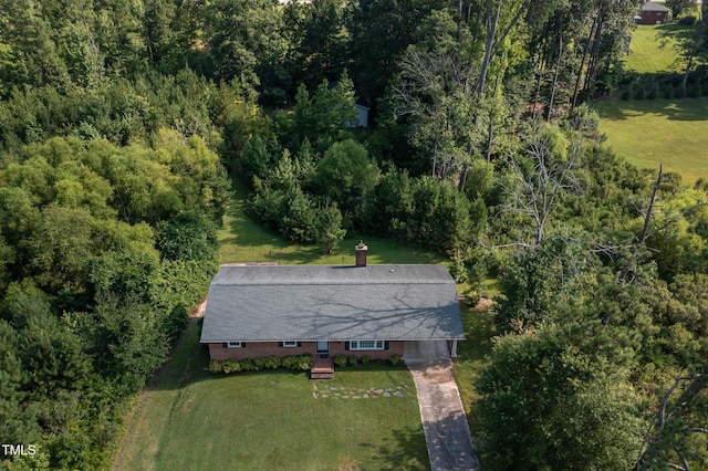 3603 Grimes Ave, Durham, NC 27703 - aerial view of property and surrounding area featuring a forest