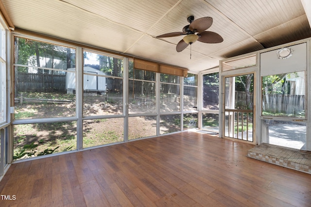 3421 Tunas St, Raleigh, NC 27616 - unfurnished sunroom with a ceiling fan and healthy amount of natural light