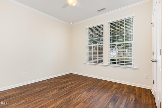 713 Summer Music Ln, Raleigh, NC 27603 - unfurnished room featuring ornamental molding, a ceiling fan, and wood finished floors