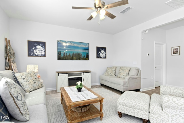 444 Campbell Ridge Pl, Wendell, NC 27591 - living room with wood finished floors and ceiling fan