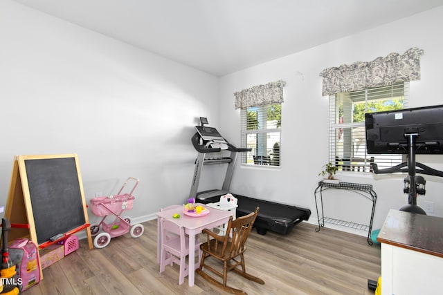 444 Campbell Ridge Pl, Wendell, NC 27591 - rec room featuring wood finished floors and baseboards