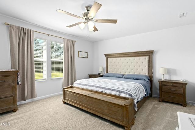 444 Campbell Ridge Pl, Wendell, NC 27591 - bedroom featuring light carpet and a ceiling fan