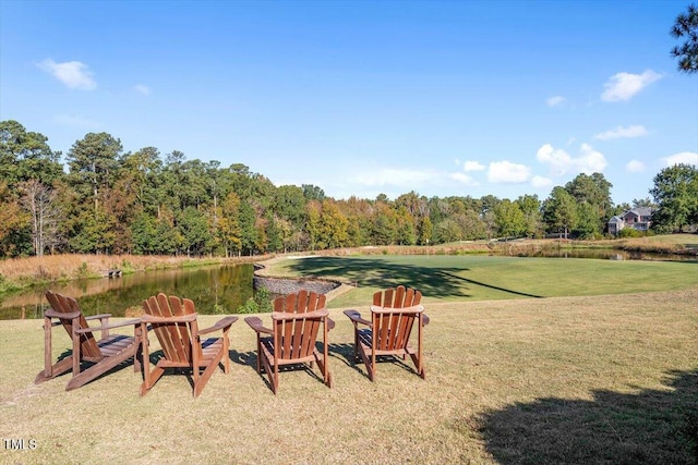 10511 Rosegate Ct Unit 103, Raleigh, NC 27617 - view of grassy yard with a water view and a forest view