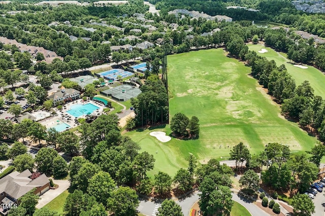 10511 Rosegate Ct Unit 103, Raleigh, NC 27617 - aerial view of property and surrounding area featuring a golf club and a pool area