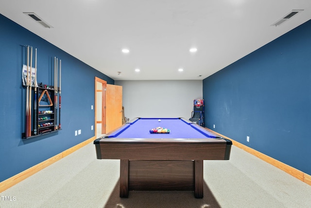 1209 Ravens Point Cir, Raleigh, NC 27614 - playroom with carpet floors, recessed lighting, and pool table