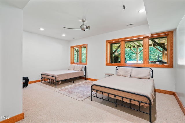 1209 Ravens Point Cir, Raleigh, NC 27614 - carpeted bedroom with baseboards and recessed lighting