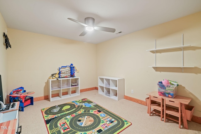 1209 Ravens Point Cir, Raleigh, NC 27614 - game room with carpet and a ceiling fan