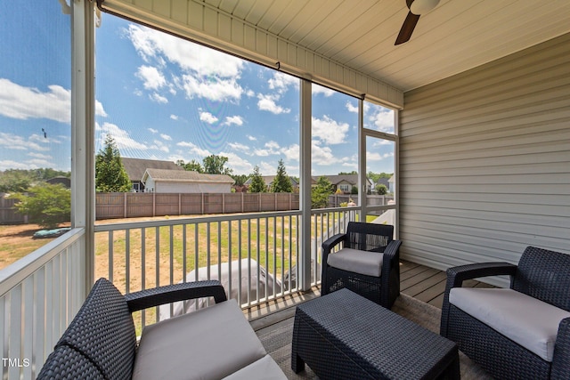 16 Woodglen Dr, Clayton, NC 27527 - sunroom / solarium featuring ceiling fan