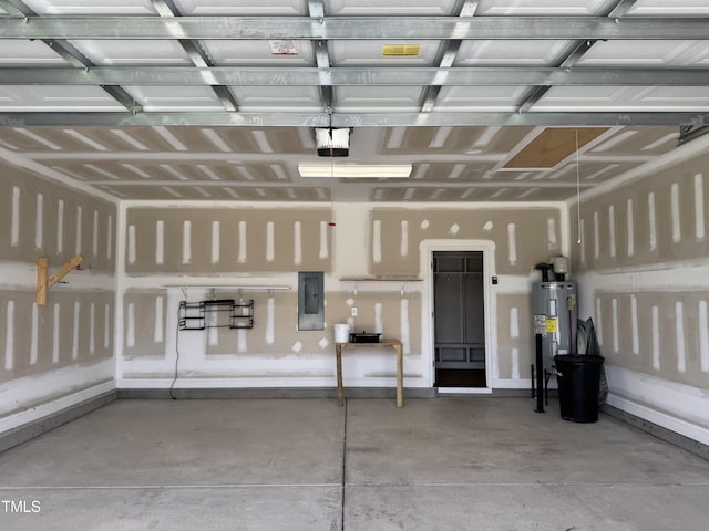 3005 Condor Ct, Deep Run, NC 28525 - garage with electric panel, water heater, and a garage door opener