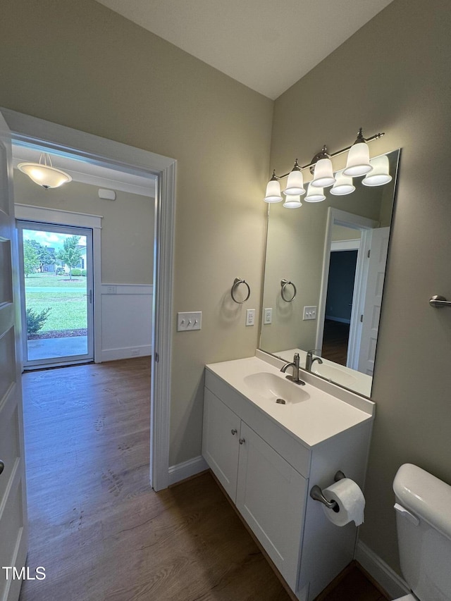 3005 Condor Ct, Deep Run, NC 28525 - half bathroom featuring wood finished floors and vanity