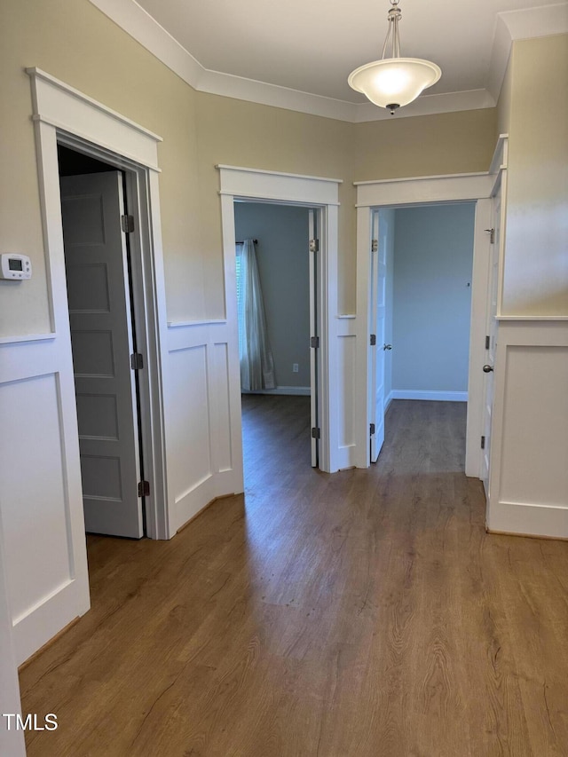 3005 Condor Ct, Deep Run, NC 28525 - hall featuring ornamental molding and wood finished floors