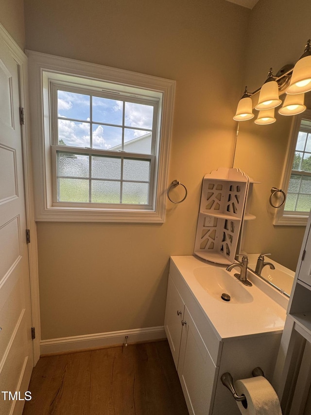 3005 Condor Ct, Deep Run, NC 28525 - bathroom featuring vanity and wood finished floors