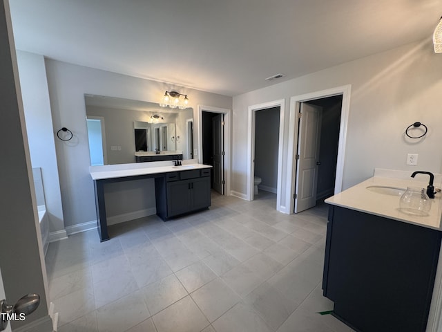 3509 Bailey Lake Dr, Fuquay Varina, NC 27526 - bathroom with vanity, a bath, and tile patterned flooring