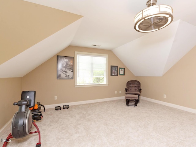 30 Cole Creek Way, Franklinton, NC 27525 - workout room featuring lofted ceiling and carpet flooring