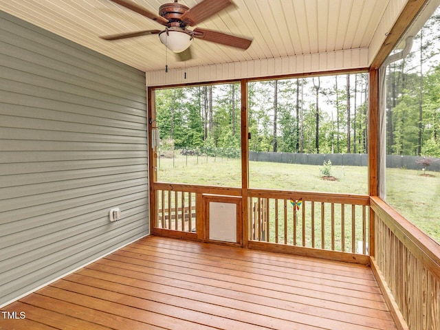 30 Cole Creek Way, Franklinton, NC 27525 - unfurnished sunroom with a ceiling fan
