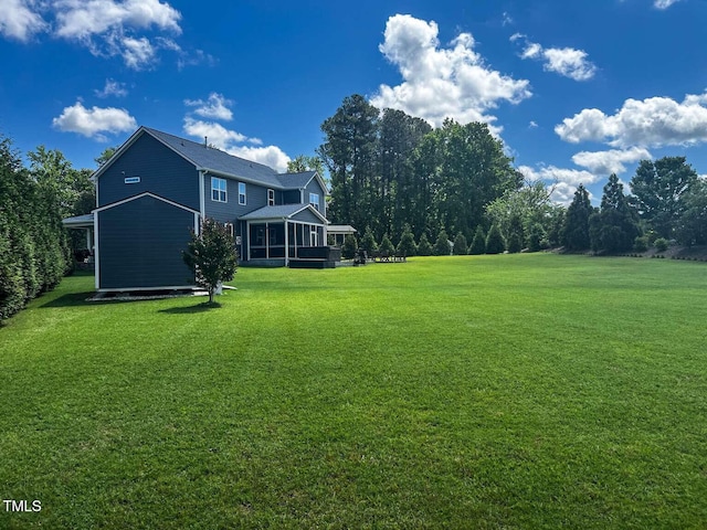 192 Waterpine Dr, Garner, NC 27529 - view of green lawn featuring a sunroom