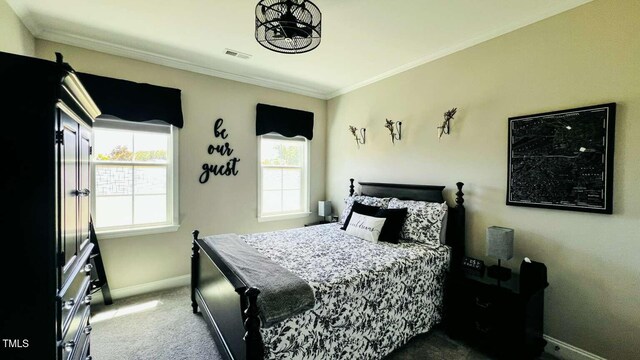 192 Waterpine Dr, Garner, NC 27529 - bedroom featuring carpet floors and crown molding