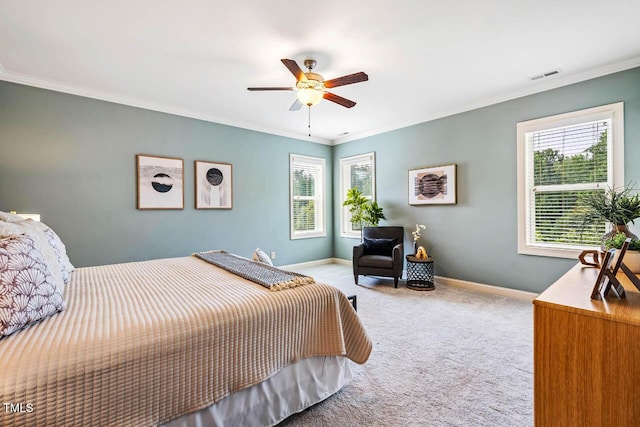 610 Bennett Mtn, Chapel Hill, NC 27516 - carpeted bedroom featuring ornamental molding and a ceiling fan
