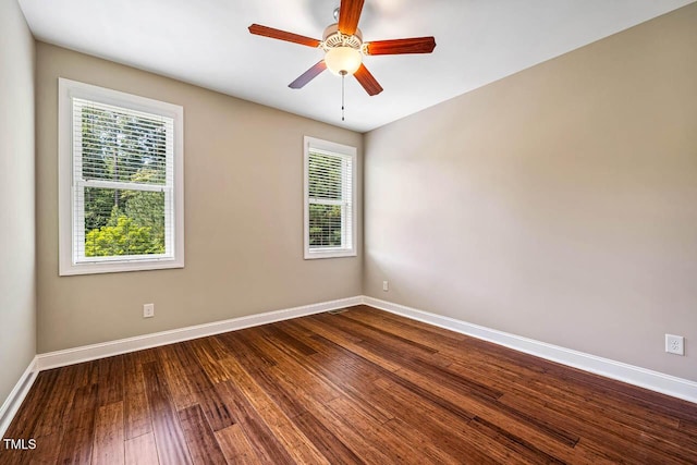 610 Bennett Mtn, Chapel Hill, NC 27516 - spare room featuring plenty of natural light, dark wood finished floors, and ceiling fan