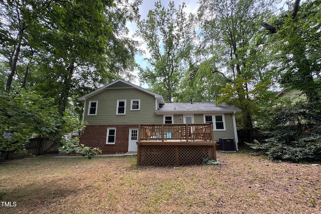 609 Sloan Dr, Cary, NC 27511 - back of property featuring a deck and brick siding