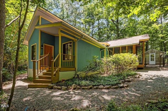 9709 Greenfield Rd, Chapel Hill, NC 27516 - view of front of property with an outdoor structure