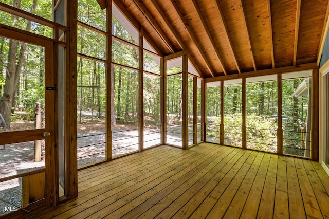 9709 Greenfield Rd, Chapel Hill, NC 27516 - unfurnished sunroom featuring lofted ceiling and healthy amount of natural light