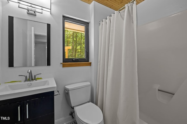 9709 Greenfield Rd, Chapel Hill, NC 27516 - bathroom featuring vanity and curtained shower