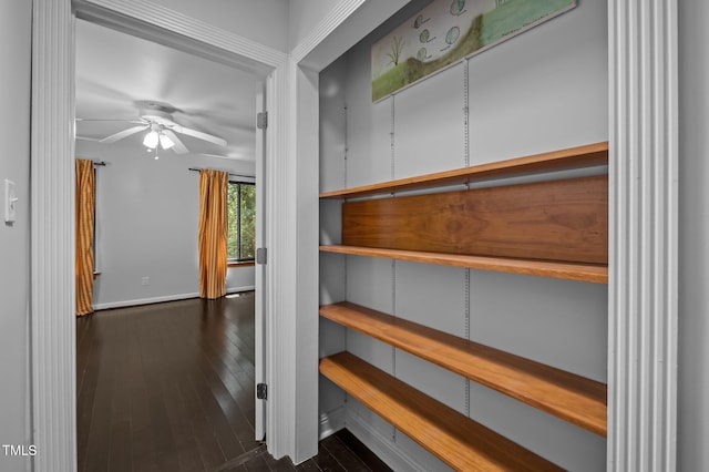 9709 Greenfield Rd, Chapel Hill, NC 27516 - hallway featuring hardwood / wood-style floors and baseboards