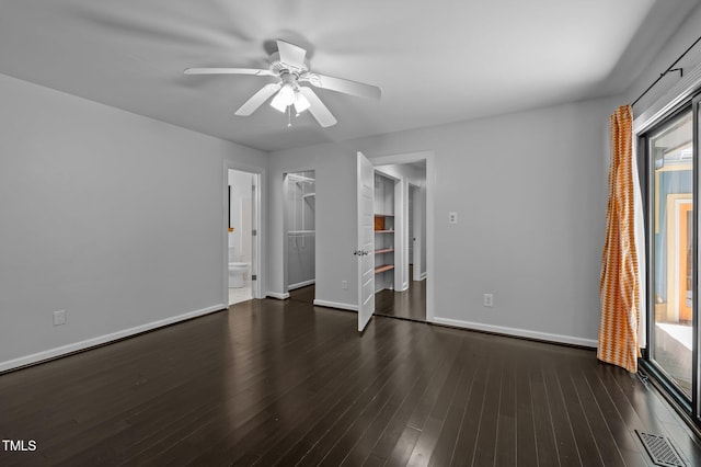 9709 Greenfield Rd, Chapel Hill, NC 27516 - empty room with a ceiling fan and wood finished floors