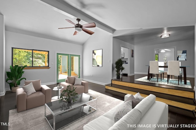 9709 Greenfield Rd, Chapel Hill, NC 27516 - living area featuring ceiling fan and wood finished floors