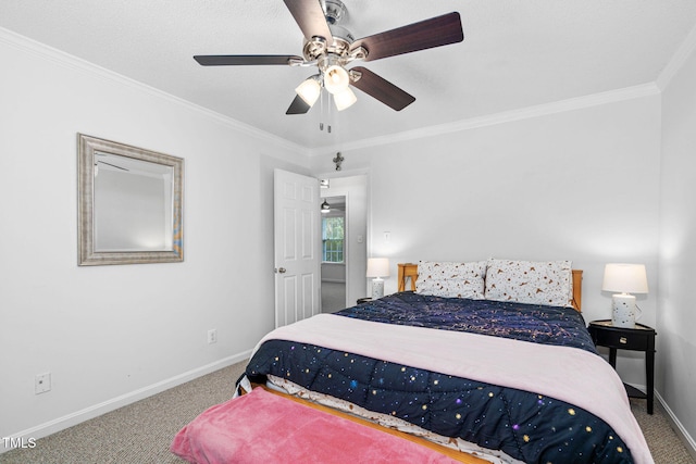 5125 Pinehall Wynd, Raleigh, NC 27604 - bedroom featuring carpet flooring, crown molding, and a ceiling fan
