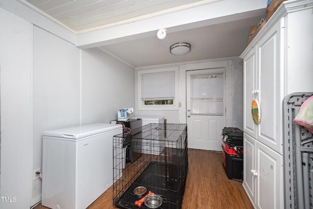 900 Beaman St, Clinton, NC 28328 - laundry room featuring wood finished floors