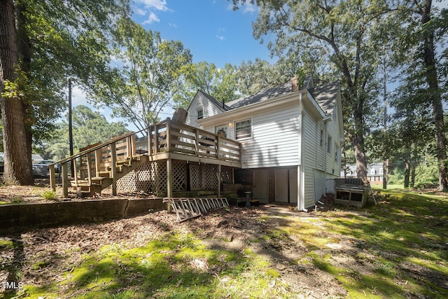 900 Beaman St, Clinton, NC 28328 - rear view of property with stairway and a deck