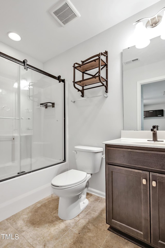 1434 Salem Creek Dr, Apex, NC 27502 - bathroom with vanity, combined bath / shower with glass door, and tile patterned floors