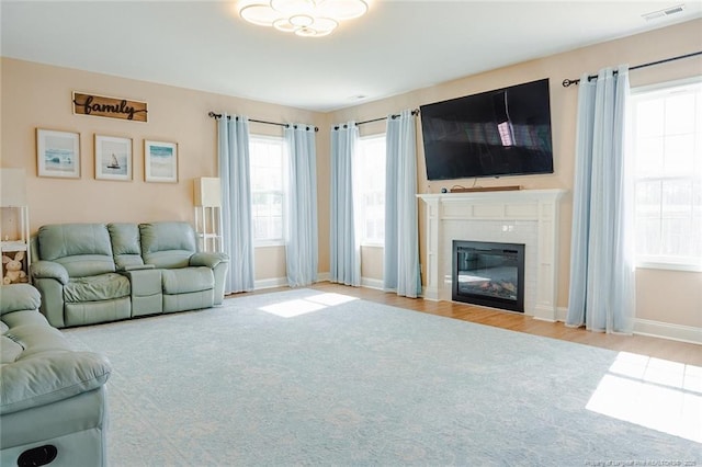 688 Townsend Rd, Raeford, NC 28376 - living room featuring a fireplace and wood finished floors