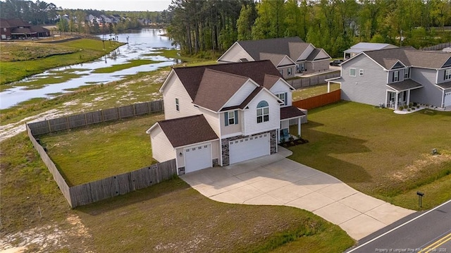 688 Townsend Rd, Raeford, NC 28376 - aerial perspective of suburban area with a large body of water
