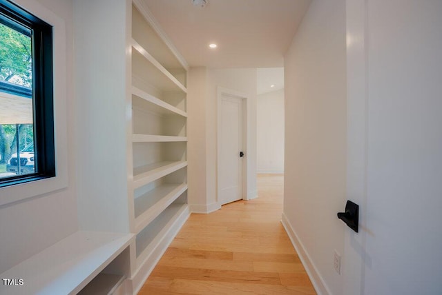 2129 Ridge Rd, Raleigh, NC 27607 - corridor featuring light wood-type flooring and recessed lighting