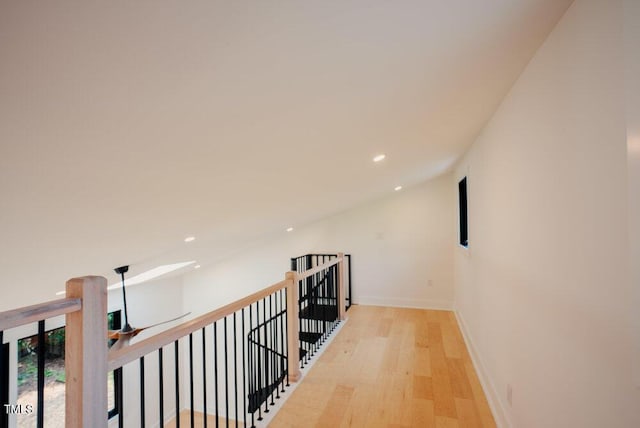 2129 Ridge Rd, Raleigh, NC 27607 - hall with light wood-style floors and recessed lighting