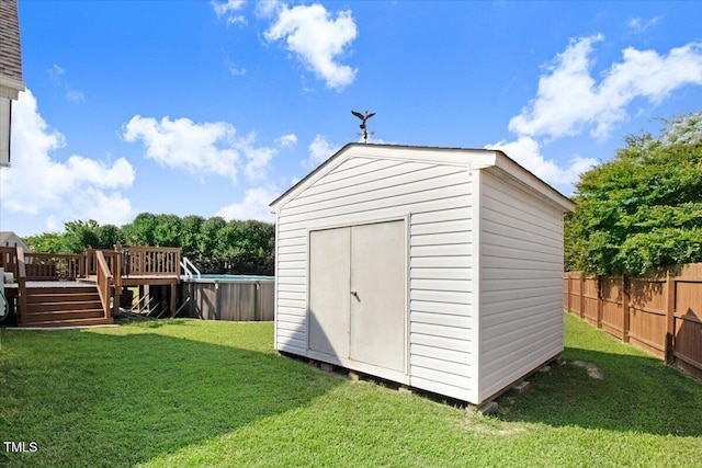 8101 Claybrooke Ct, Willow Springs, NC 27592 - view of shed with an outdoor pool